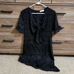 Black XL mini dress with tied front
